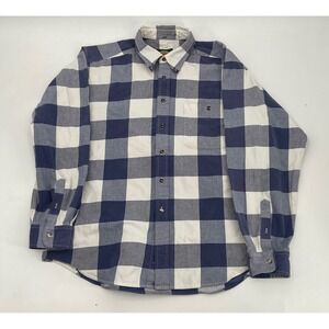 Cabela's‎ Outdoor Gear Blue/White Plaid Button Down Long Sleeve Shirt Size XL
